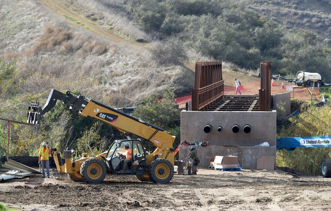 The Conejo Canyons Bridge is being built across the Arroyo Conejo creek in Thousand Oaks on Thursday, Dec. 28, 2023. It connects existing trails on either side of the creek and will be a link between Conejo Canyons and Wildwood Park.